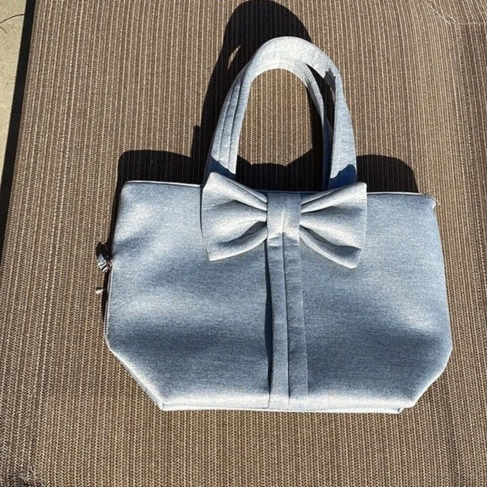 Stella & Dot Crush It Bow Tote - Grey NWOT